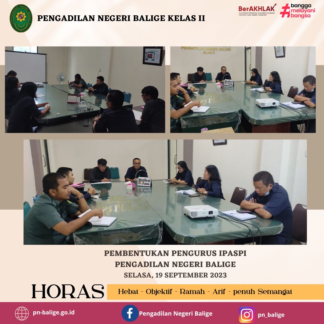 PEMBENTUKAN PENGURUS IPASPI PENGADILAN NEGERI BALIGE